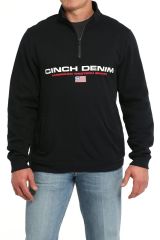 CINCH Mens 1/4 Zip  Logo Fleece - Black