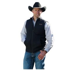 Cinch Men's Solid Black Canvas Zip Vest 