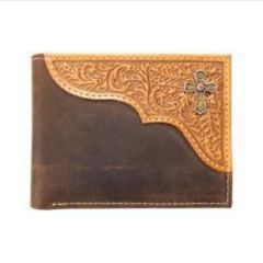 Nocona Bifold Embossed Scroll Cross Concho Wallet