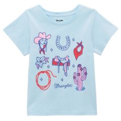 Wrangler Girls T-Shirt - Blue Icons