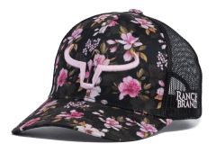 Ponytail Cap for Women - Fleur33 - Pink Logo