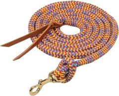 Poly Cowboy Lead with Bolt Snap -Gold/red/blue