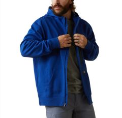 Ariat® Men's Rebar Workman Full Zip Royal Blue Hoodie