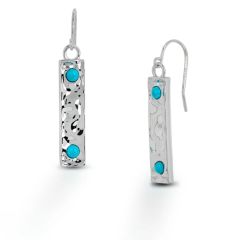 Kelly Herd Hammered Earring with Natural Turquoise