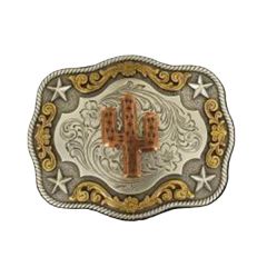  Rectangle Rope Edge Copper Cactus Buckle