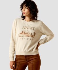 ARIAT Lds Essential Crew Neck - Sand