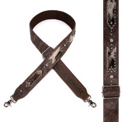  Montana West Western Guitar Style Tooled Cowhide Crossbody Strap