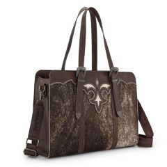 Trinity Ranch Genuine Cowhide Carry-All Cowhide Concealed Carry Large Tote /Crossbody