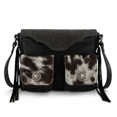 Trinity Ranch Genuine Hair-On Cowhide Tooled Collection Crossbody