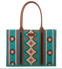 Wrangler Southwestern Wide Tote - Turquoise