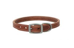 Weaver Buttered Harness Leather Hybrid Dog Collar, 1"  