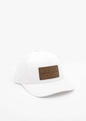 Boulet Ball Cap White With Leather Patch