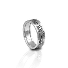 Kelly Herd Men's Engraved Western Wide Band Ring