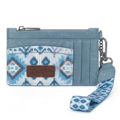 Wrangler Aztec Print Key Chain Wristlet Card Wallet - Jean
