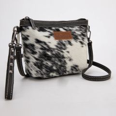 Wrangler Genuine Hair-On Cowhide Crossbody - Black