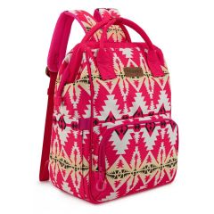 Wrangler Aztec Printed Callie Backpack/Diaper Bag - Hot Pink