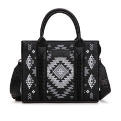 Wrangler Aztec Pattern Print Tote/Crossbody - Black