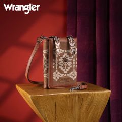 Wrangler Southwestern Print Clutch/Wallet/Crossbody - Brown