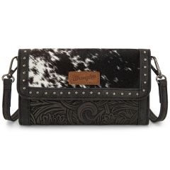 Wrangler Genuine Cowhide Wallet/Wristlet/Crossbody Bag