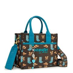 Wrangler Western Print Cowgirl Tote Bag/Crossbody - Coffee