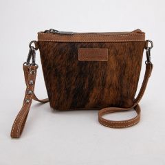 Wrangler Genuine Hair-On Cowhide Crossbody - Brown