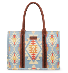 Wrangler Southwestern Dual Sided Canvas Tote - Blue