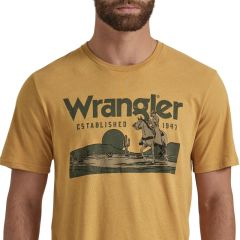 Wrangler Men's Pale Gold Established 1947 Logo 